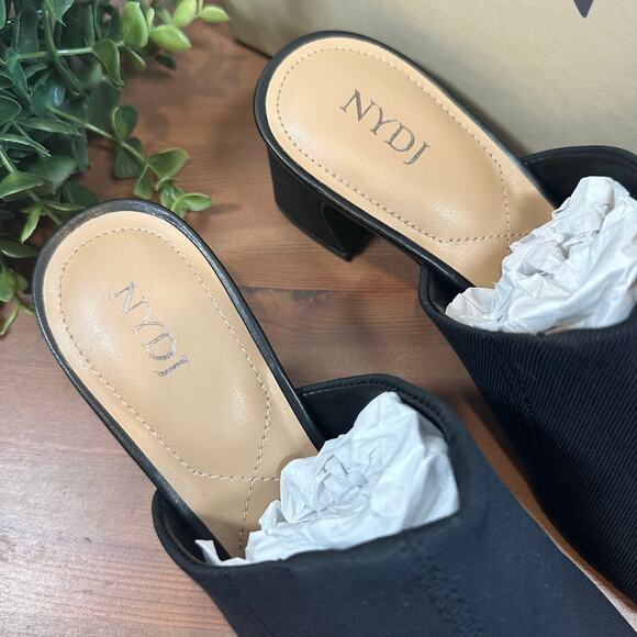 NYDJ Women's Gwen Stretch Black Slip-On Mule Sandals Size 7 - Picture 7 of 10